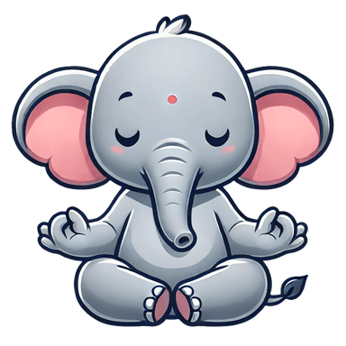 Brizzy elephant mascot meditating